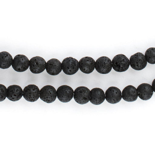 Black Volcanic Lava Beads (6mm) - The Bead Chest