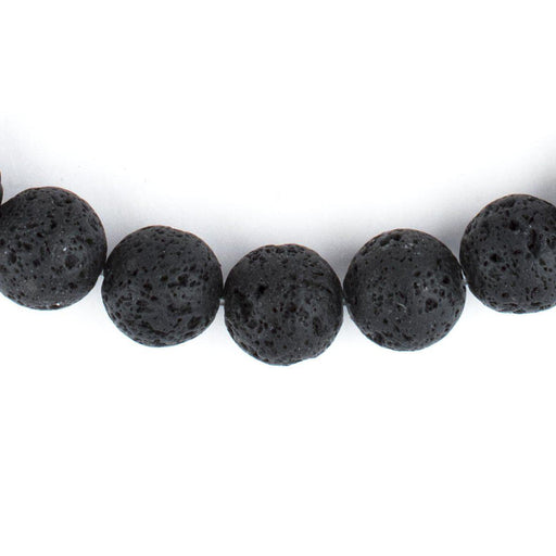 Thebeadchest 12mm Black Lava Gemstone Beads Round Crystal Energy Stone Healing Power for Jewelry Making, 15 inch Strand, Adult Unisex, Size: 12 mm