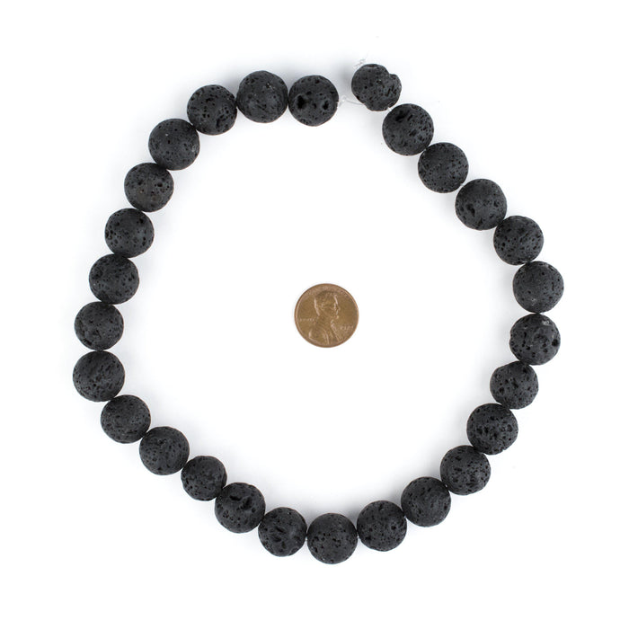 Black Volcanic Lava Beads (14mm) - The Bead Chest
