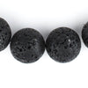 Black Volcanic Lava Beads (24mm)