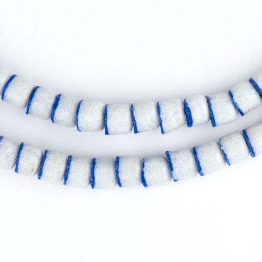 Blue-White Stripe Sandcast - The Bead Chest