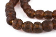Amber Black Swirl Recycled Glass Beads (14mm) - The Bead Chest