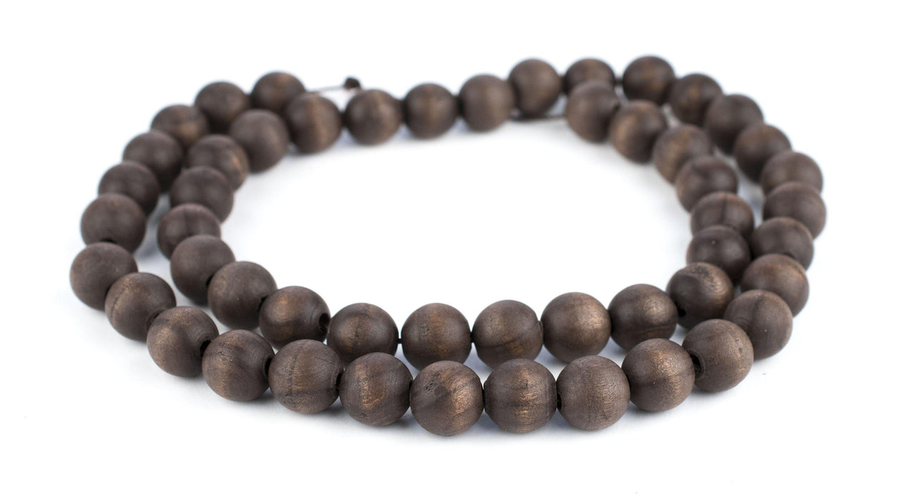 Vintage-Style Round Olive Wood Beads from Bethlehem (12mm) - The Bead Chest