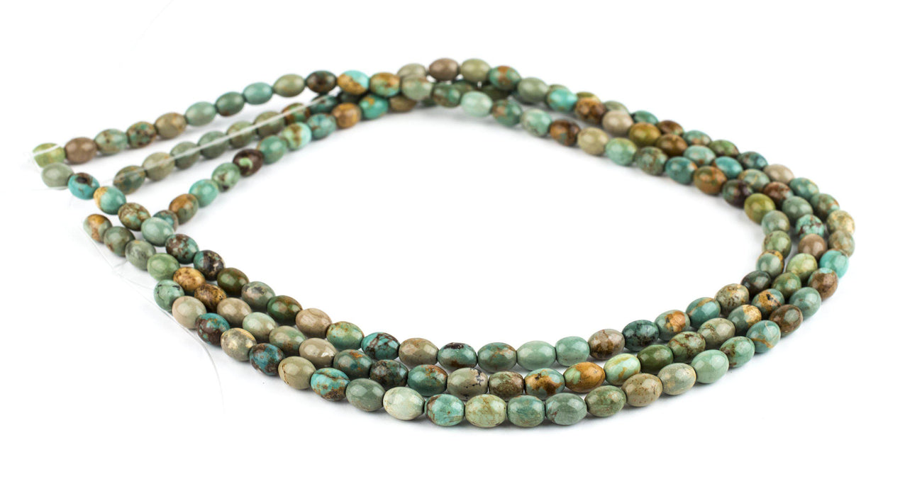 Green Turquoise Rice Beads (8x6mm) - The Bead Chest