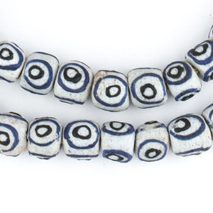 White Eye Round Krobo Beads (12mm)