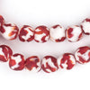 Crimson Red Fused Recycled Glass Beads (11mm)