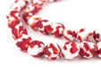 Crimson Red Fused Recycled Glass Beads (11mm) - The Bead Chest
