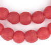 Bright Red Recycled Glass Beads (14mm)