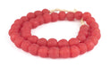 Bright Red Recycled Glass Beads (14mm) - The Bead Chest
