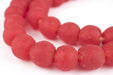 Bright Red Recycled Glass Beads (14mm) - The Bead Chest