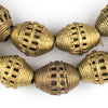 Striped Oval Brass Filigree Beads (24x18mm)