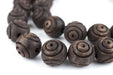 Carved Vintage-Style Round Olive Wood Beads from Bethlehem (16mm) - The Bead Chest