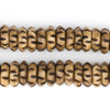 Brown Carved Disk Bone Mala Beads (14mm)