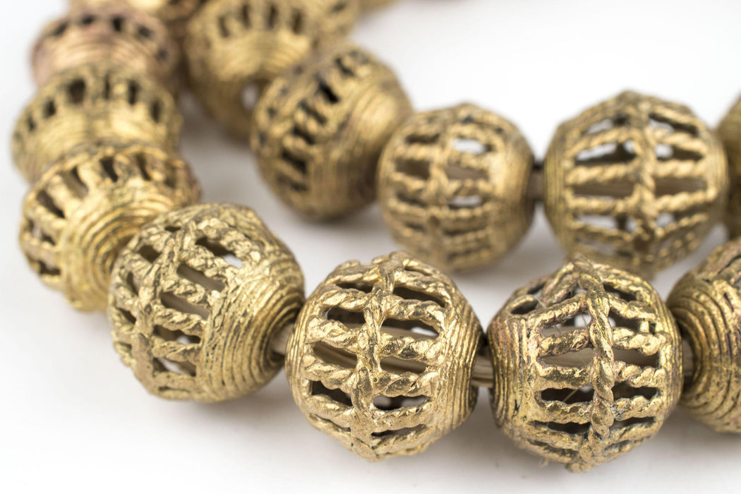 Caged Basket Brass Filigree Beads (17x19mm) - The Bead Chest