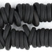 Black Annular Wound Dogon Glass Ring Beads (24mm) - The Bead Chest