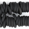 Black Annular Wound Dogon Glass Ring Beads (24mm)