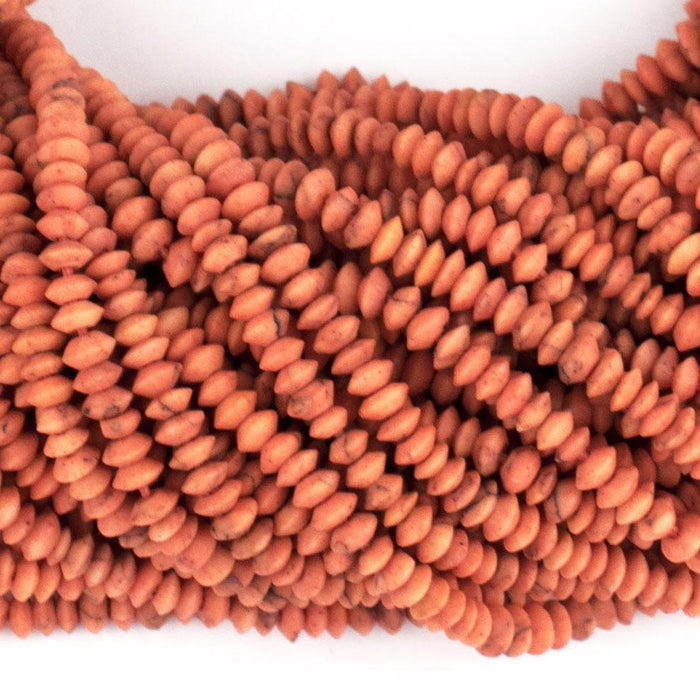 Coral Color Stone Saucer Beads (6mm) - The Bead Chest