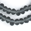 Charcoal Grey Rondelle Java Recycled Glass Beads (11mm)