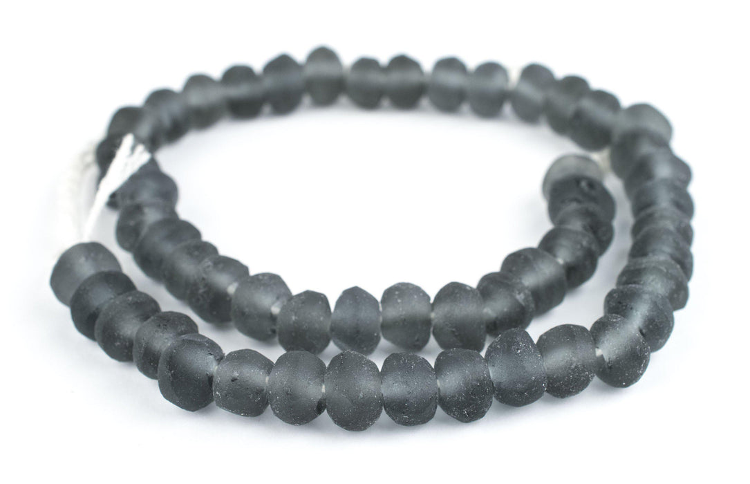 Charcoal Grey Rondelle Java Recycled Glass Beads (11mm) — The Bead Chest