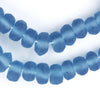 Light Blue Rondelle Java Recycled Glass Beads (11mm)