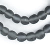 Charcoal Grey Round Java Recycled Glass Beads (11mm)