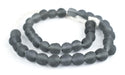 Charcoal Grey Round Java Recycled Glass Beads (11mm) - The Bead Chest