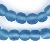 Light Blue Round Java Recycled Glass Beads (11mm)