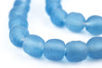 Light Blue Round Java Recycled Glass Beads (11mm) - The Bead Chest