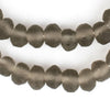 Groundhog Grey Rondelle Java Recycled Glass Beads (11mm)