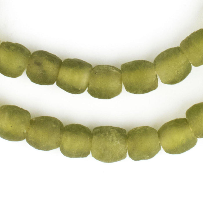 Olive Green Recycled Glass Beads (11mm) - The Bead Chest
