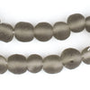Groundhog Grey Round Java Recycled Glass Beads (11mm)