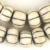 Dark Watermelon Carved Bone Beads (Large)