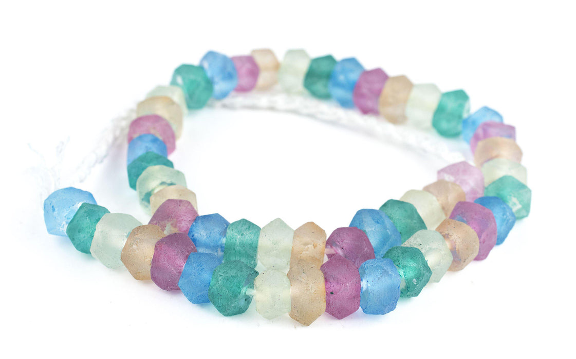 Candy Mix Faceted Recycled Java Sea Glass Beads - The Bead Chest