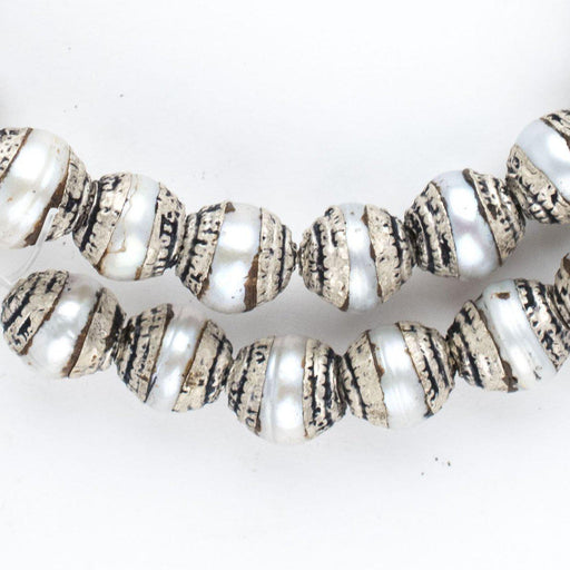 Pearl Nepali Silver Capped Beads - The Bead Chest