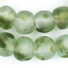 Dark Green Swirl Recycled Glass Beads (18mm)