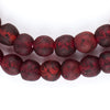 Red Black Swirl Recycled Glass Beads (11mm)