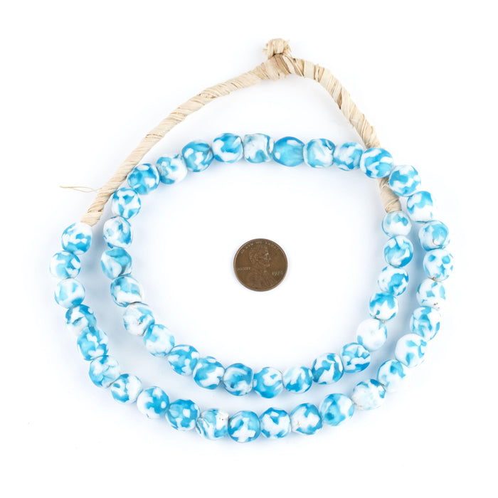 Sky Blue Fused Recycled Glass Beads (11mm) - The Bead Chest