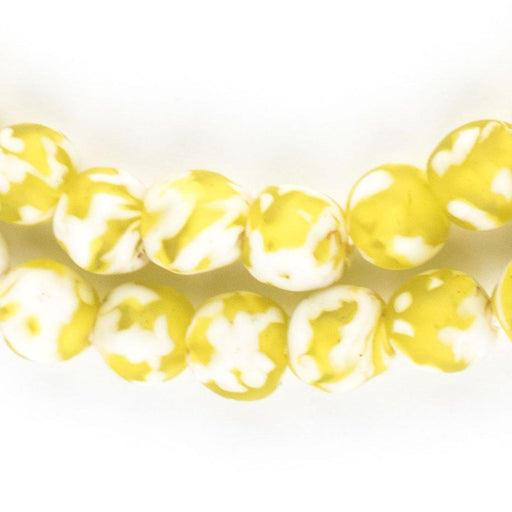 Sunflower Yellow Fused Recycled Glass Beads (11mm) - The Bead Chest