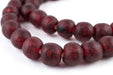 Red Black Swirl Recycled Glass Beads (14mm) - The Bead Chest