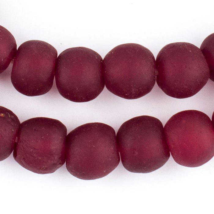 Deep Red Recycled Glass Beads (14mm) - The Bead Chest