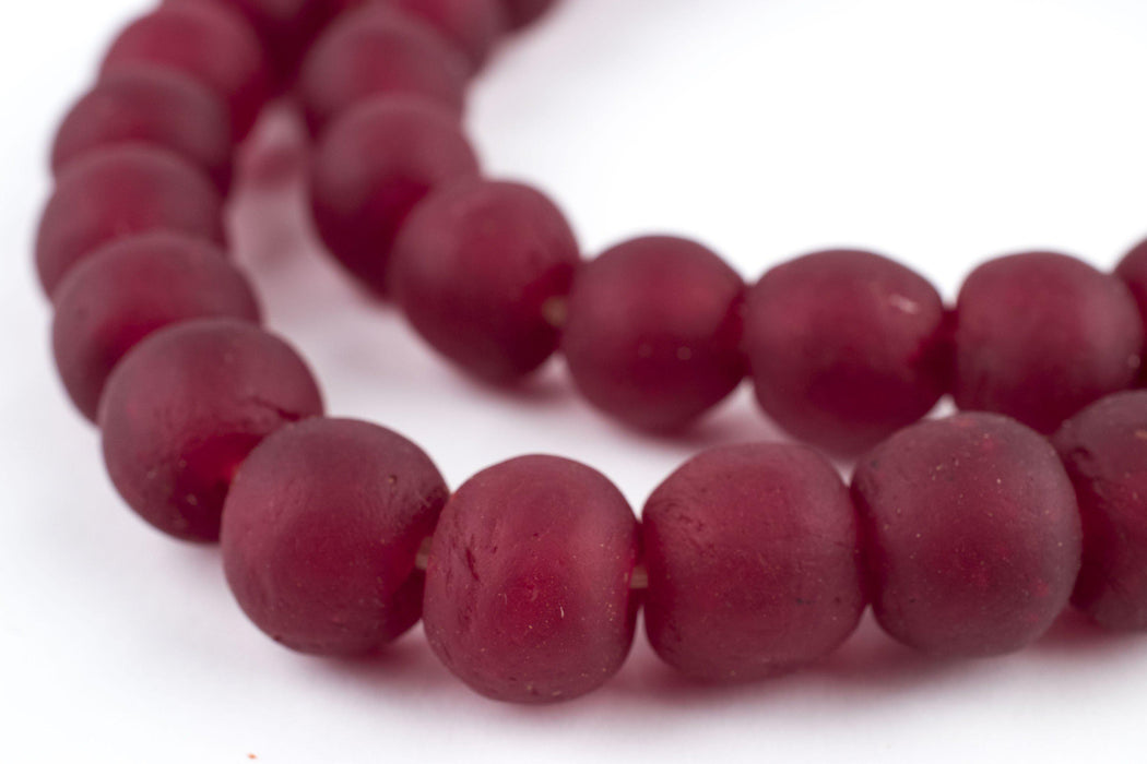Ruby Jade 8mm Faceted Glass Beads, 45 Pieces