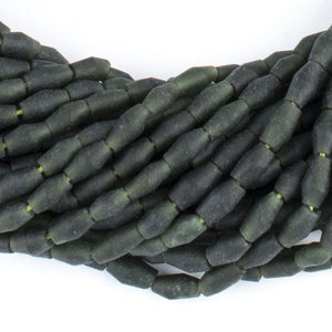 Green Serpentine Bicone Beads (8x5mm)