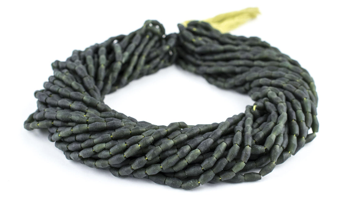 Green Serpentine Bicone Beads (8x5mm) - The Bead Chest