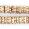 Beige Carved Disk Bone Mala Beads (13mm)