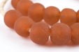 Orange Recycled Glass Beads (18mm) - The Bead Chest