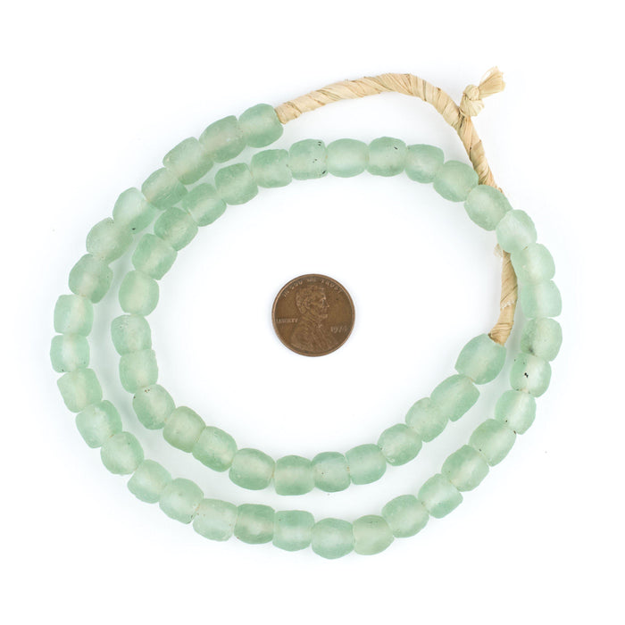 Green Aqua Recycled Glass Beads (9mm) - The Bead Chest