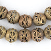 Criss Cross Brass Filigree Globe Beads (14mm)