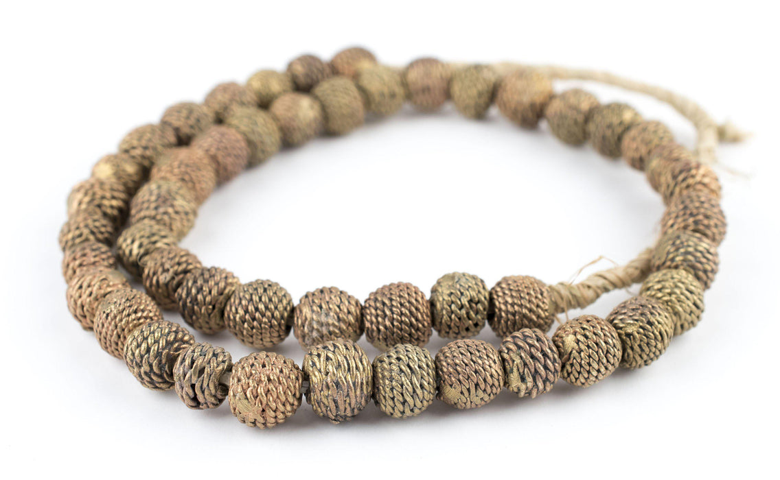 Woven Bronze Ghana Filigree Beads (12mm) - The Bead Chest