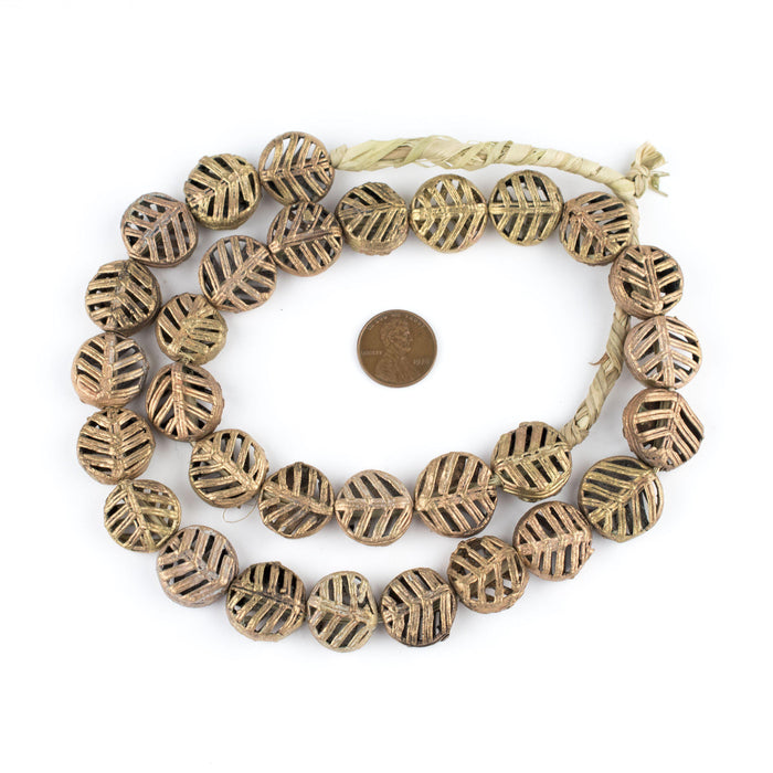 Circular Leaf Brass Filigree Beads (18mm) - The Bead Chest
