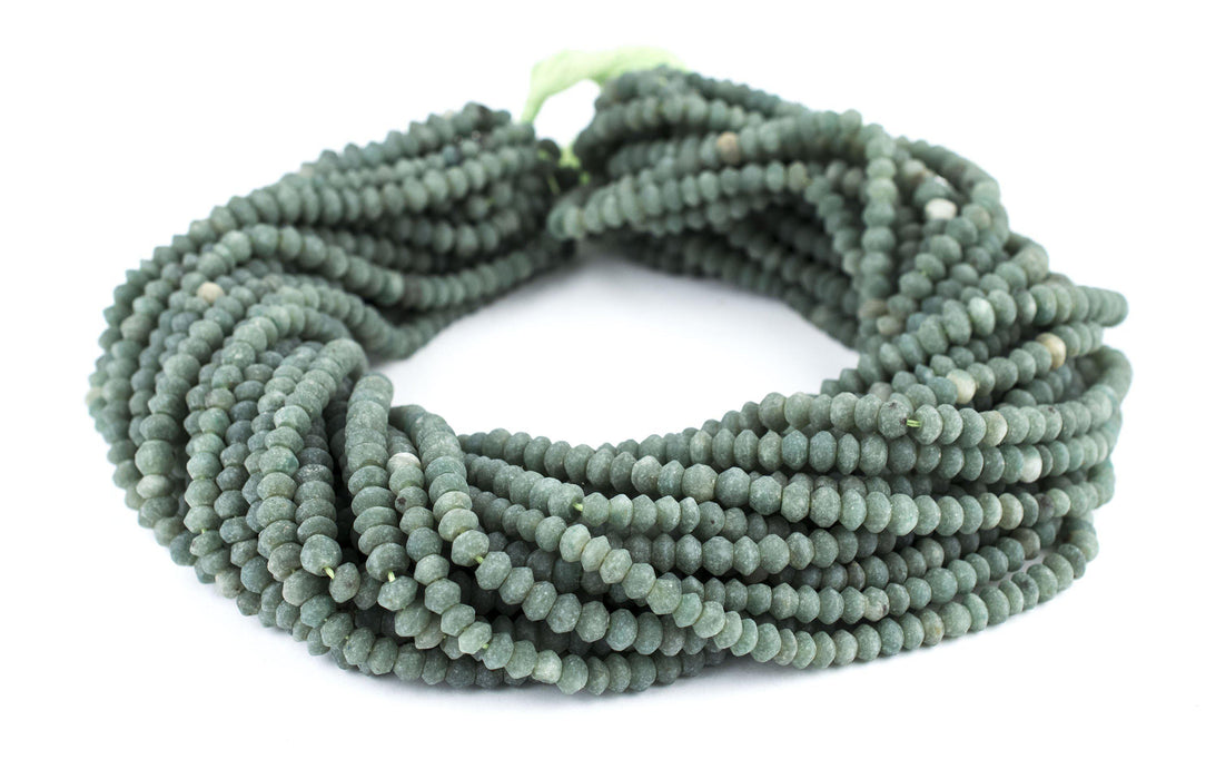 Dark Green Nephrite Jade Saucer Beads (6mm) - The Bead Chest